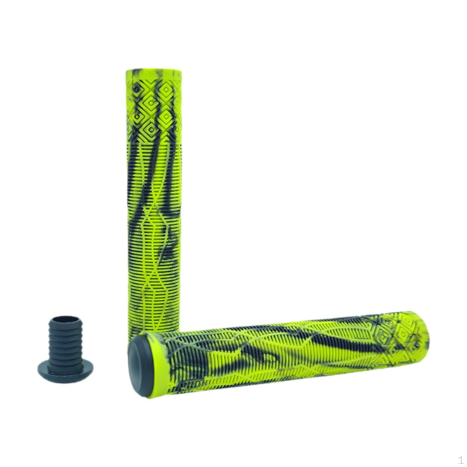 

2 Pieces Bike Handlebar Grips Handle Bar Wraps Anti Slip High Performance yellow and black