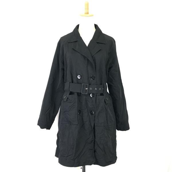 

ARMANI JEANS Lightweight Trench Coat Women s L Black Spring Autumn