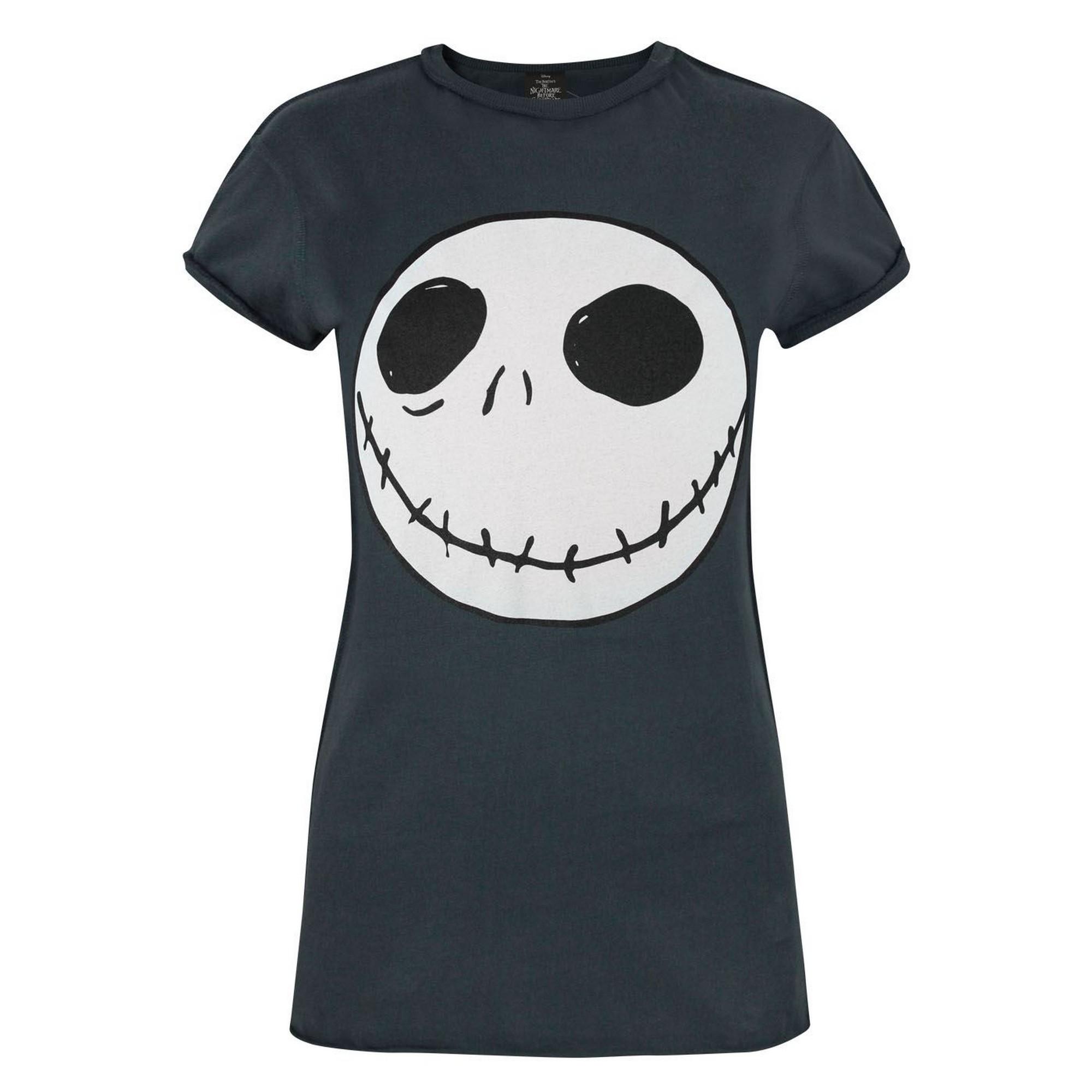 Nightmare Before Christmas Womens/Ladies Jack Reverse Seam T-Shirt L charbon de bois