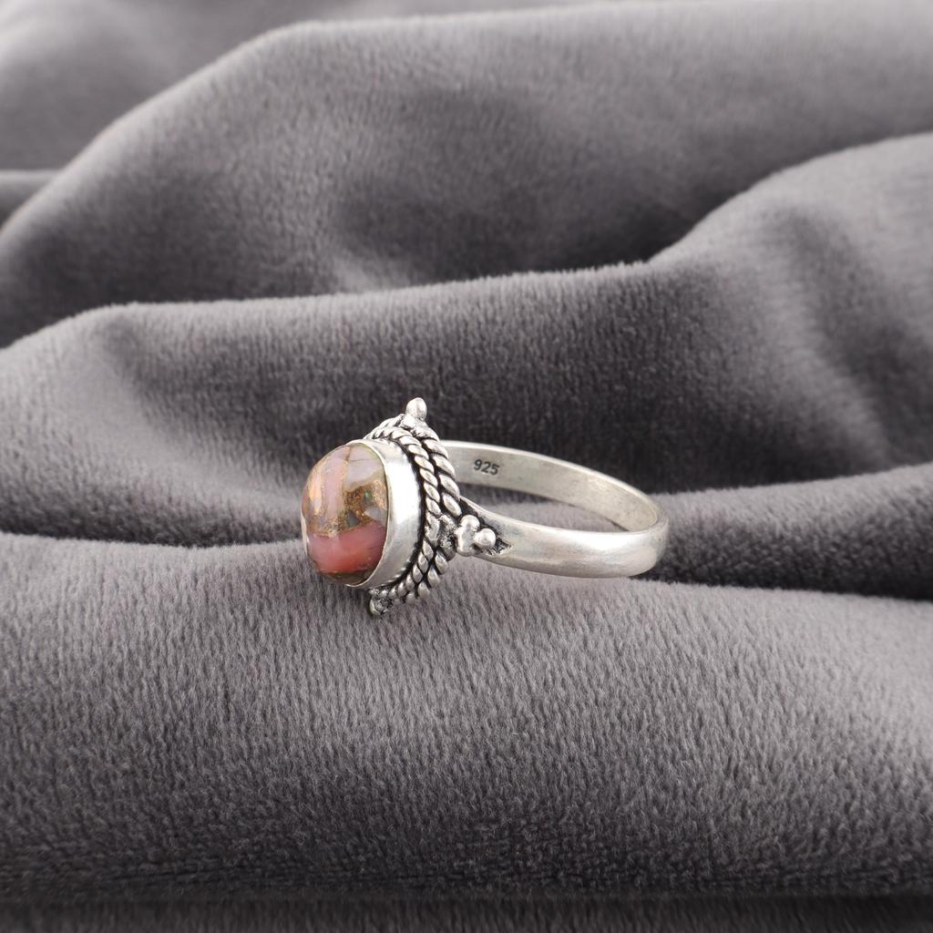 Pink Opal Turquoise Ring, Handmade Beautiful Gemstone Ring, 925 Solid Sterling Silver Ring Everyday Jewelry, For Engagement Gift