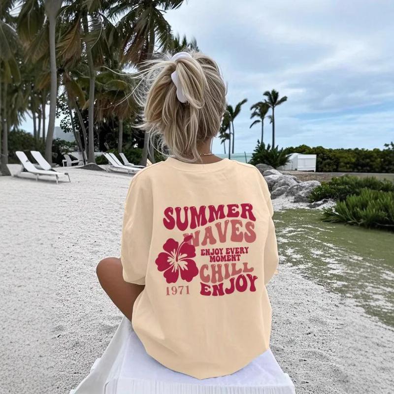 

Женская модная футболка с коротким рукавом и круглым вырезом, с принтом букв на рукаве XS хаки