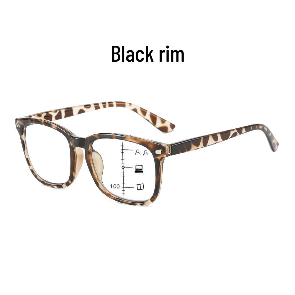 Women's Retro Square Multifocal Anti-Blue Light Reading Glasses for Distance and Near Vision