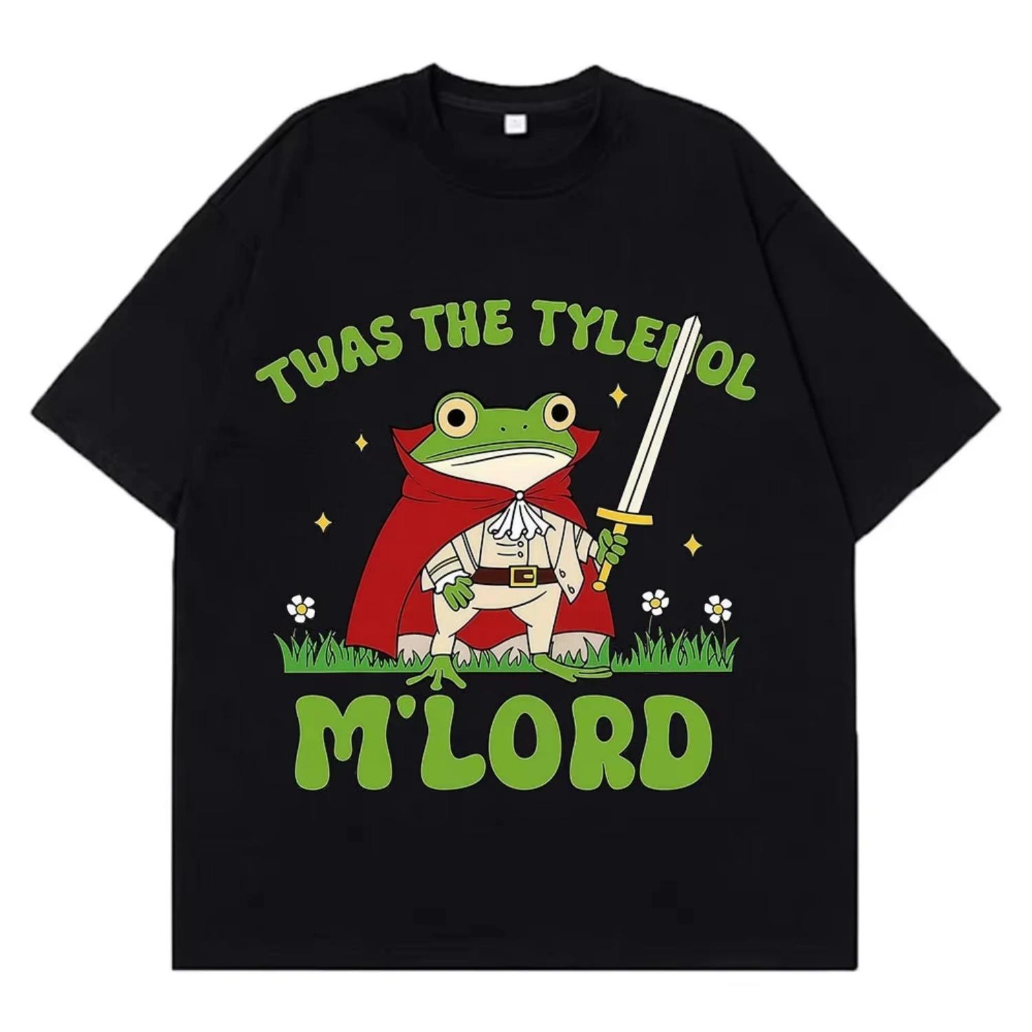 

TWAS The Tylenol M lord Funny Knight Frog Meme T-Shirt Men Women Vintage T-shirts Summer Short-sleeved Cotton Hip-hop T-shirts S разноцветный