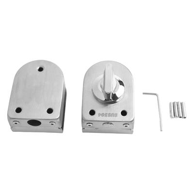 Glass Door Lock Ground Bolt Latch Shop Sliding Door Lock Stainless Steel Latch Anti-Theft Double Open Door Lock Hardware