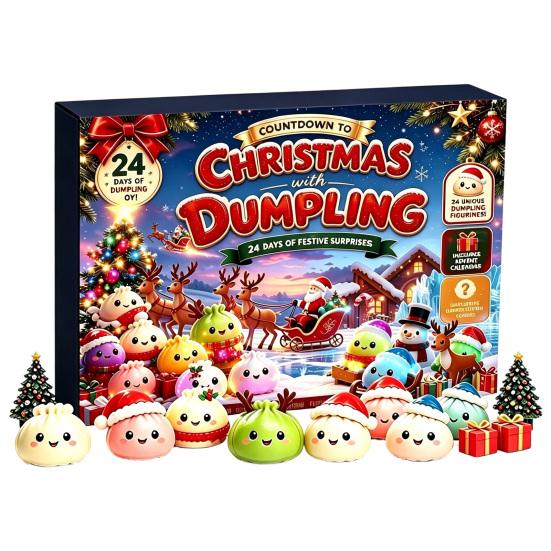 Christmas Countdown Set 2026 Squeeze Toy Advent Calendar, 24-Day Dumpling Bun Fidget Silicone Toys Box, Soft TPR Stress Relief Sensory Gift
