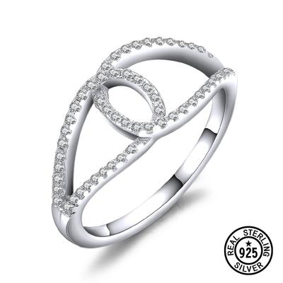 Δαχτυλίδια από Ασήμι 925 για Γυναίκες Κυβική Ζιρκόνια Στρογγυλό Απλό Μόδα Νέα Σχέδια Δαχτυλίδι Δώρα για Πάρτι Ευρωπαϊκά Καλής Ποιότητας Κοσμήματα
