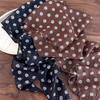 Retro Brown Polka Dots Long Silk Scarves HairBand Womens High Quality Comfortable Headscarf Lady Fashion Party Scarf Accessories