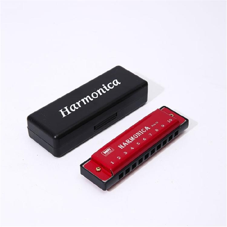 Premium 10 Hole Harmonica with Metal and ABS Resin Comb Ensures Bright and Crisp Notes Travel Musical Instrument