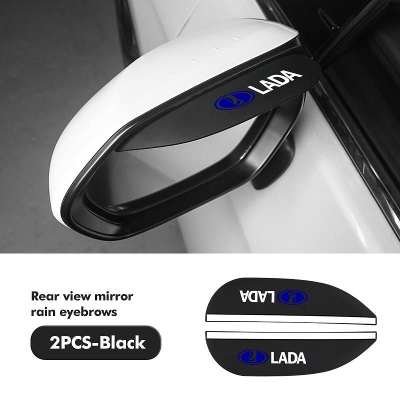 For Lada 2pcs Car Rain Eyebrow Rearview Mirror Visor Shade Rain Cover Rear View Accessories Niva Priora 4x4 Urban Vesta Granta SS14