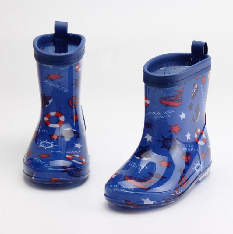 NEW Cartoon Bow Rain Boots Kids for Boy Girls Rain Boots PVC Water Shoes Children Cartoon Shoes Waterproof Rainboots 25