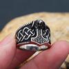 Nordic Stainless Steel Thor Hammer Ring Men Vintage Viking Bear Head Celtics Knot Ring Biker Amulet Viking Jewelry Gift