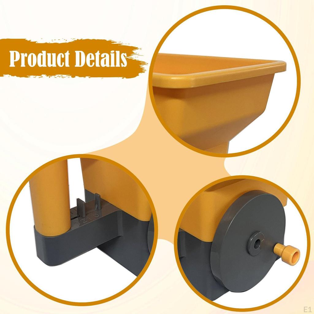 Hand Powered Spreader,Handheld Fertilizer Spreader,Seeder 3 Level Adjustable 3L Capacity for