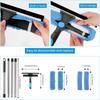 Glass Wiper Window Cleaning Tool Set Screen Cleaning Window Squeegee Microfiber Scrubber Scale Remover Glass Cleaner with Extension Pole Adjustable