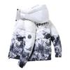 Piumini da Coppia Piumino d'Anatra Bianca Piumini Puffer Gradiente Moda Streetwear Antivento Caldo Parka con Cappuccio Cappotti Invernali Unisex