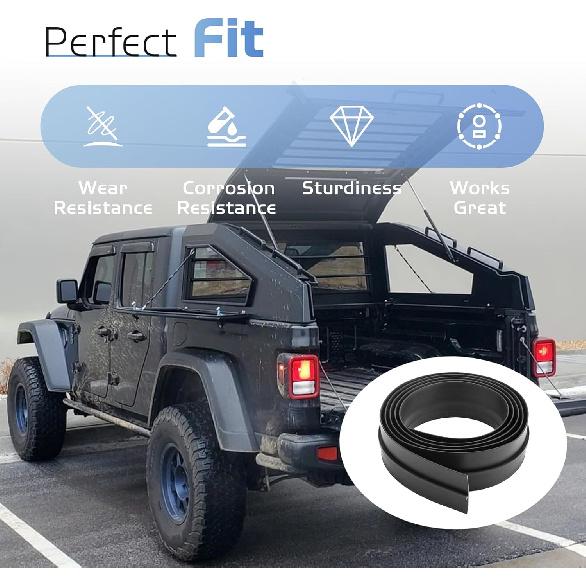 6 FT Truck Cap Rubber Weather Seal, Double Leaf Bottom Rear Door Frame Seal Strip with T-Channel for Car Camper Boat RV Truck Doors & Home