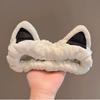 Korean Style Cartoon Cat Ears Coral Fleece Non-Slip Hair Tie Headband for Women