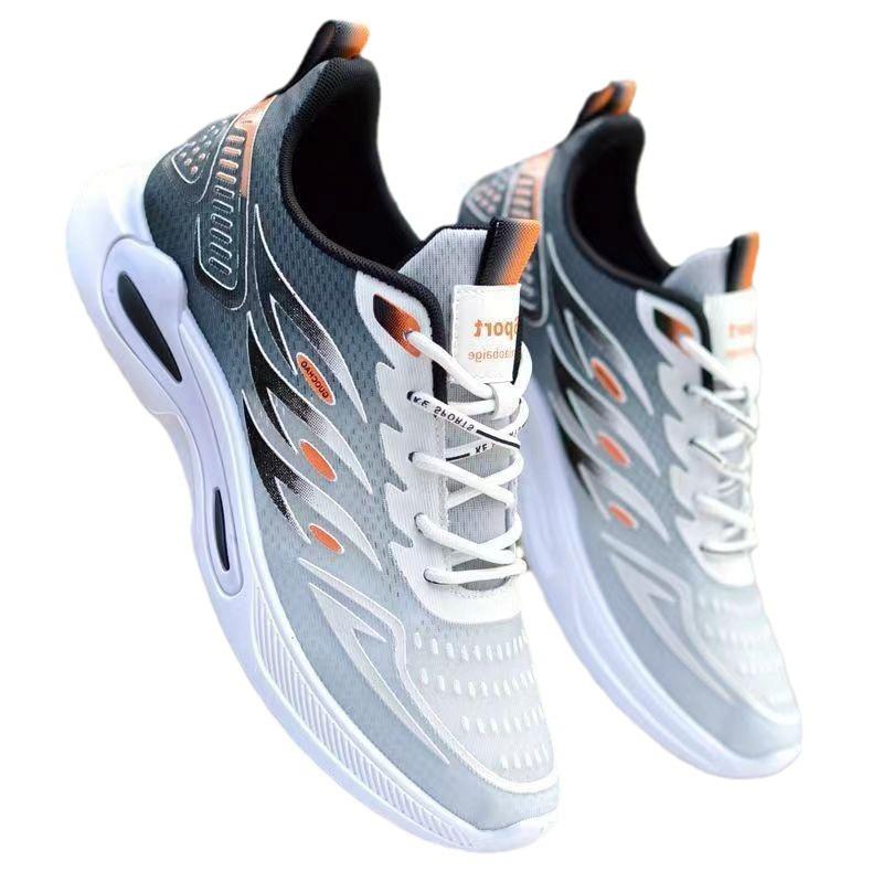 Chaussures pour hommes baskets en maille tendance polyvalentes respirantes à semelle souple chaussures de course étudiantes à lacets chaussures décontractées légères pour hommes