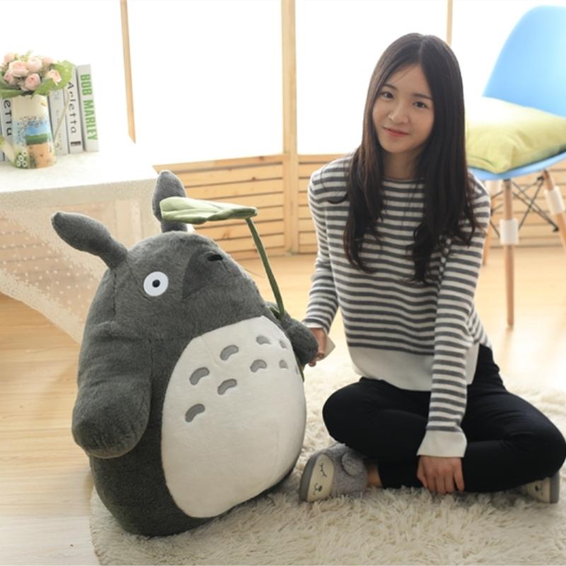 Japanese Adorable Anime Movie Totoro Plush Toy Laugh Heartily Totoro Stuffed Anime Totoro Lotus Leaf Pillow Totoro Plushies Doll