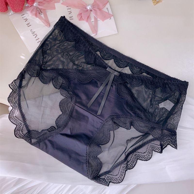 

и Американский Стиль Кружево Сексуальное Большого Размера Нижнее Белье Женское Средне-Высокая Посадка Прозрачная Вуаль Высококачественное Беременные Женщины Прикрытие Рук Жир мм 100.00кг Black XXL