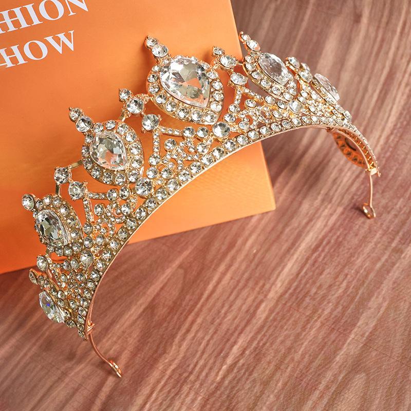 Европейская барочная принцесса Корона невесты Корона, инкрустированная кристаллами и бриллиантами Свадебные аксессуары Украшения невесты Головной убор