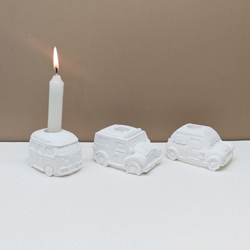 Car Candle Holder Silicone Mold Candlestick Resin Molds DIY Casting Mould for Candle Stand Base Table Home Decorations