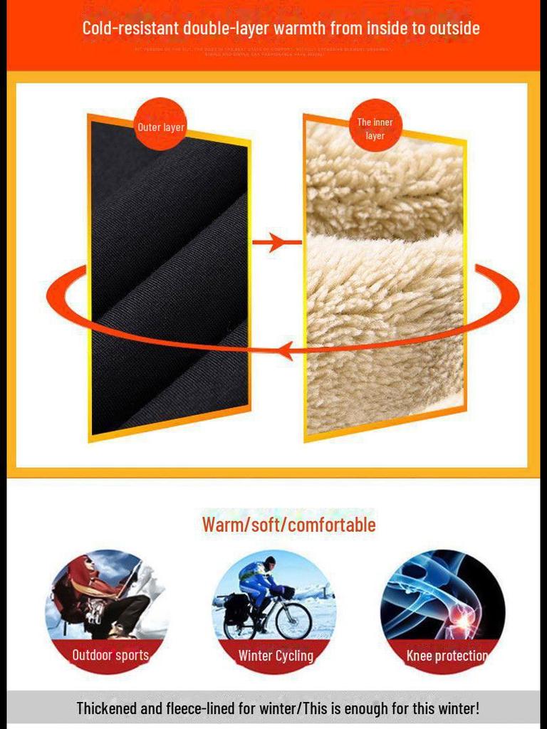 Men's Waterproof Lambskin Fleece Winter Sweatpants - Warm, Casual, Loose Fit, Large Size.