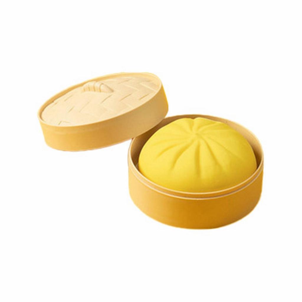 Giant Colorful Dumpling Stress Ball With Steamer Solid Sensory Toy Stress Bun Toy For Anxiety Relief Pressure Ball Slow Rebound