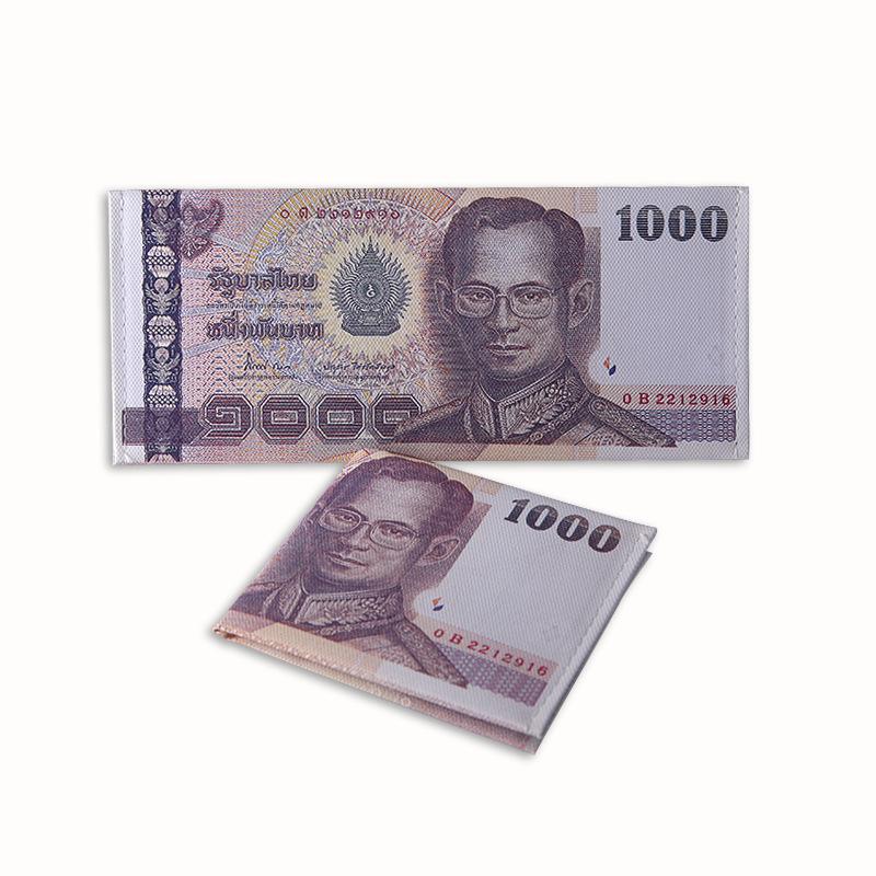 Men's Creative Wallet: Currency Print Canvas Card Holder, Customizable Designs Available