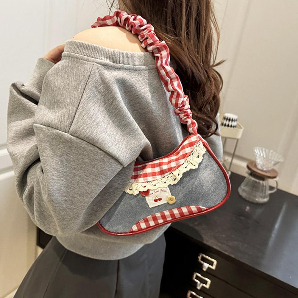 Unique Small Shoulder Bag With Pink Bow Cute Crossbody Purse Crescent Bags For Women Girls Underarm Bags Travel Shoulder Handbag