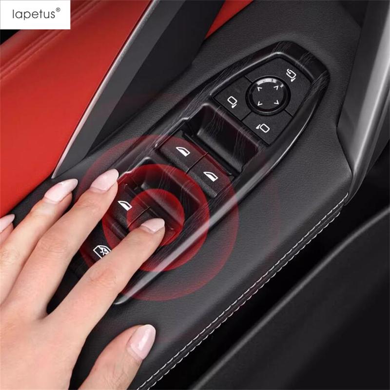 Inner Window Glass Lift Switch Button Panel Cover Trim For BMW X1 iX1 U11 X2 iX2 U10  2024 2025 ABS Carbon Fiber Accessories