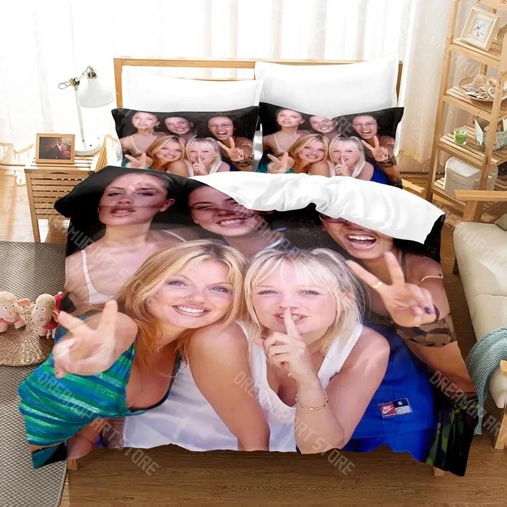 3D Print S-spices 90S Bedding Set Cartoon Anime three-piece set Adult Kid Bedroom Duvetcover Sets 3D Kawaii Hip Hop Girls