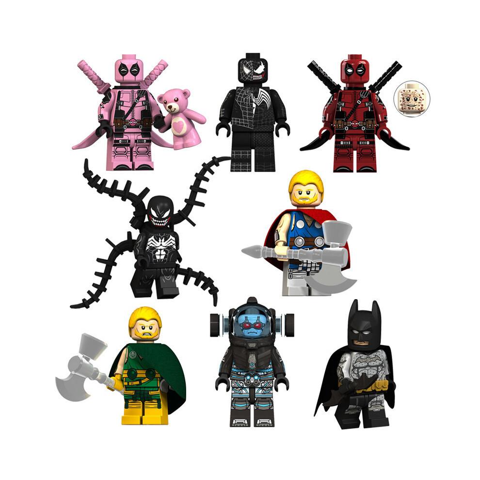 24 sztuki Superbohaterowie Venom Iron Man Spider-Man Hulk Hawkeye Superman Loki Deadpool Klocki Budowlane Figurki Zabawki