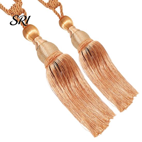 Long Fringe Curtain Holders 1 Pair Tassel Tiebacks Decorative Ties Elegant Fringed for Window Curtains Door Home Decor