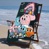 proof beach towel with a The Amazing World of Gumball1 pattern - soft,absorbent,quick-drying,machine washable - perfect for swimming,camping,bathing