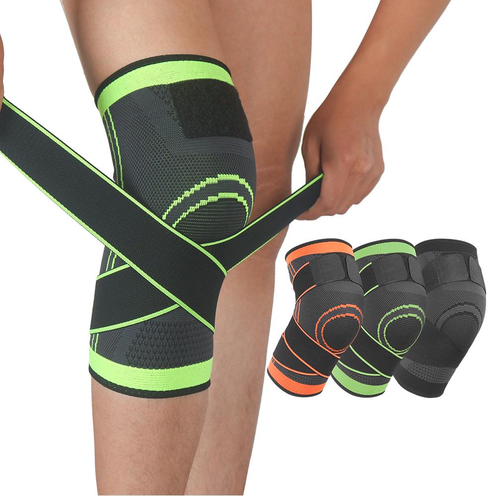 1 Piece Sports Kneepad Men Pressurized Elastic Knee Pads Support Fitness Gear Basketball Volleyball Knee Brace Protector Bandage