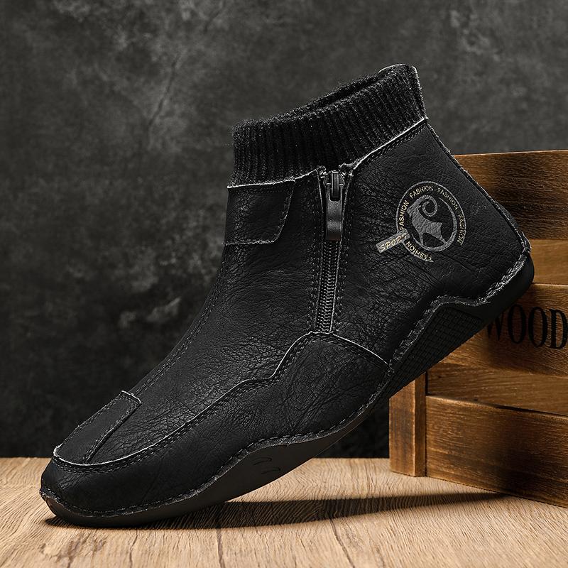 Fashion Winter New Snow Boots Men's Plush Snow Boots Keep Warm Lightweight Breath Western Boots for Male Soft Outdoor Designer Sneakers