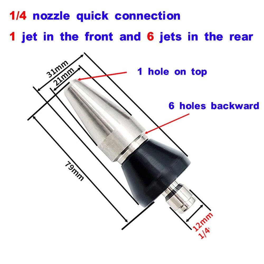 High Pressure Pressure Drain Jetter 5000PSI Drain Washer Nozzle Sewer Cleaner Hose Nozzle
