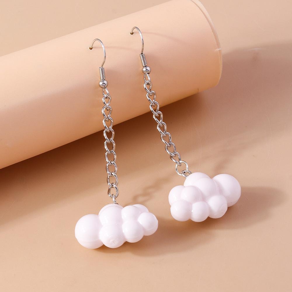Cute Resin Candy Color Cloud Pendant Earrings for Women Girls Drop Earrings Party Holiday Jewelry Gifts