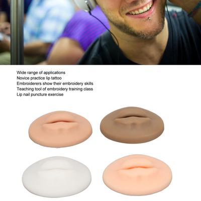 3D Tattoo Practical Lips Model Light Dark Black Translucent Color Soft Flexible 3D Silicone Lips for Tattoo Practical 4 Pcs