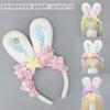 Japanese cute plush rabbit hair accessories lolita girl comic show headgear yk bow simulation rabbit ear headband