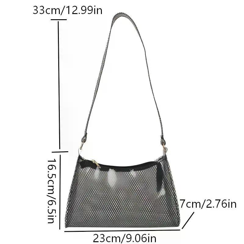 Fashionable PVC Underarm Bag Transparent Shoulder Bag Waterproof Messenger Bag Handbag Phone Bag Women Lipstick Key Storage Bag