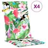 VidaXL Coussins de chaise à dossier haut 4 pcs multicolore tissu 361260