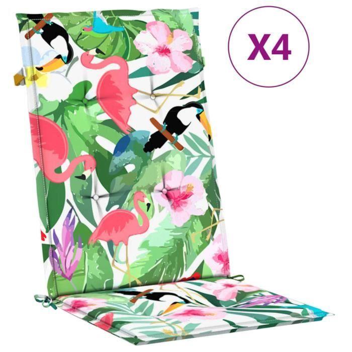 VidaXL Coussins de chaise à dossier haut 4 pcs multicolore tissu 361260