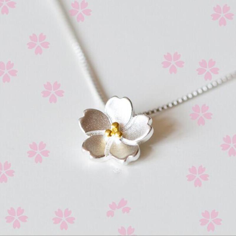 Korean Cherry Blossom Clavicle Necklace for Women