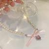 French Romantic Love Baroque Pearl Necklace Women's New Sexy Sweet Bow Collarbone Chain Accessories