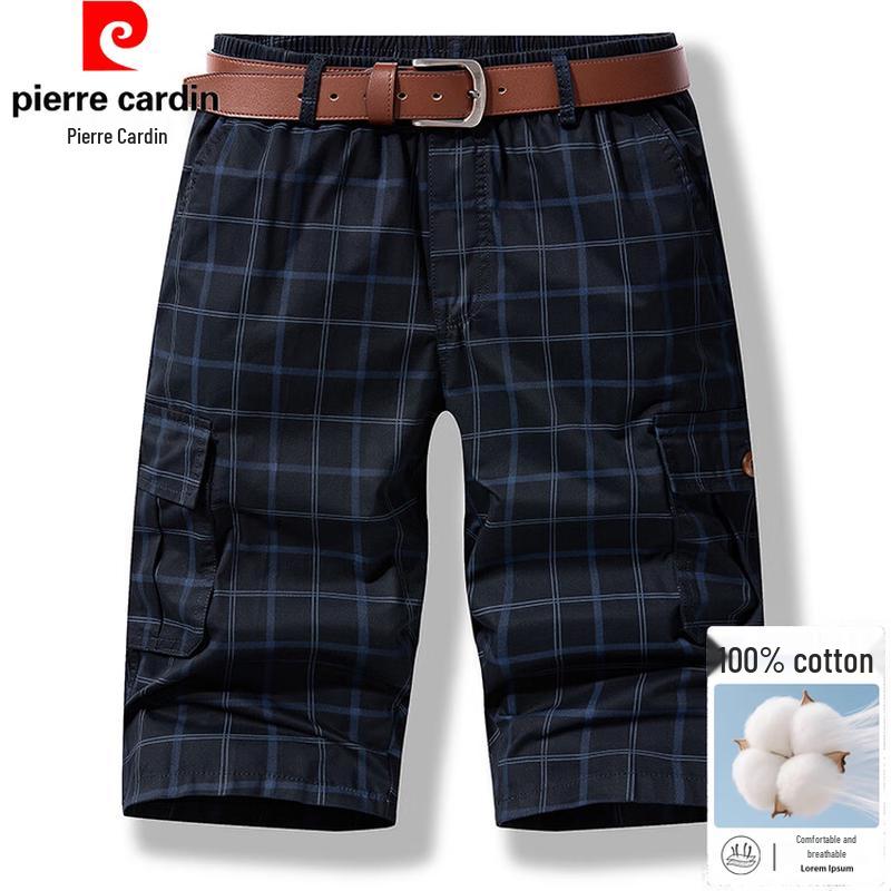 Мужские клетчатые прямые брюки-капри Pierre Cardin 2XL тёмно-синий