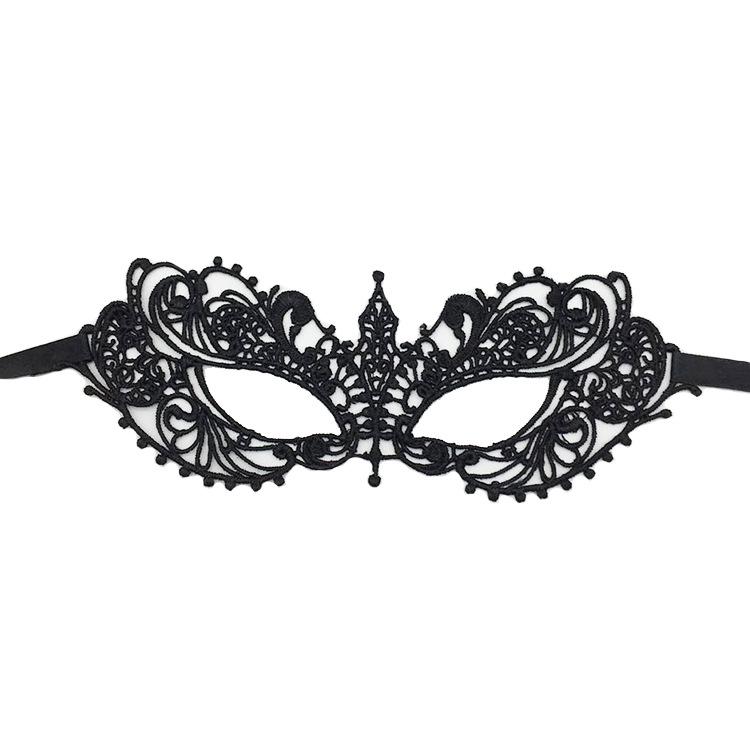 2PCS Halloween Makeup Ball Half Face Lace Mask