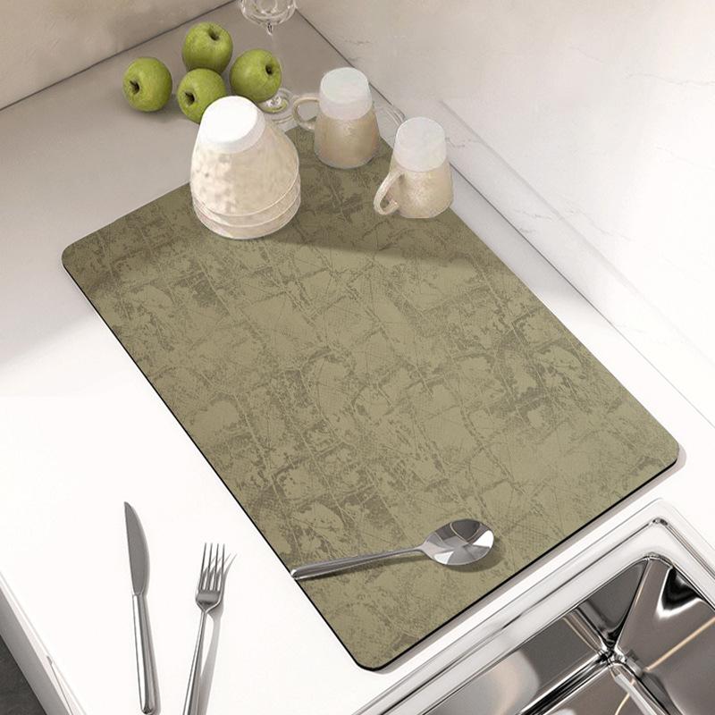 Kitchen Countertop Drain Mat Absorbent Non-slip Mat Tableware Drying Mat Cup Mat Insulated Tea Table Bar Mat