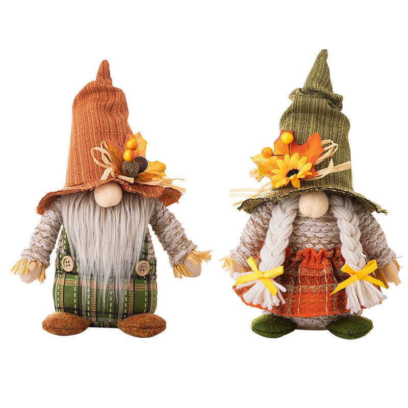 Autumn Fall Gnome Sunflower Maple Leaf Women And Men Thanksgiving Gnome Harvest Gnome Fall Decorations For Home Table