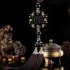 Faux Agate Double Pixiu Round Car Pendant for Interior Decor